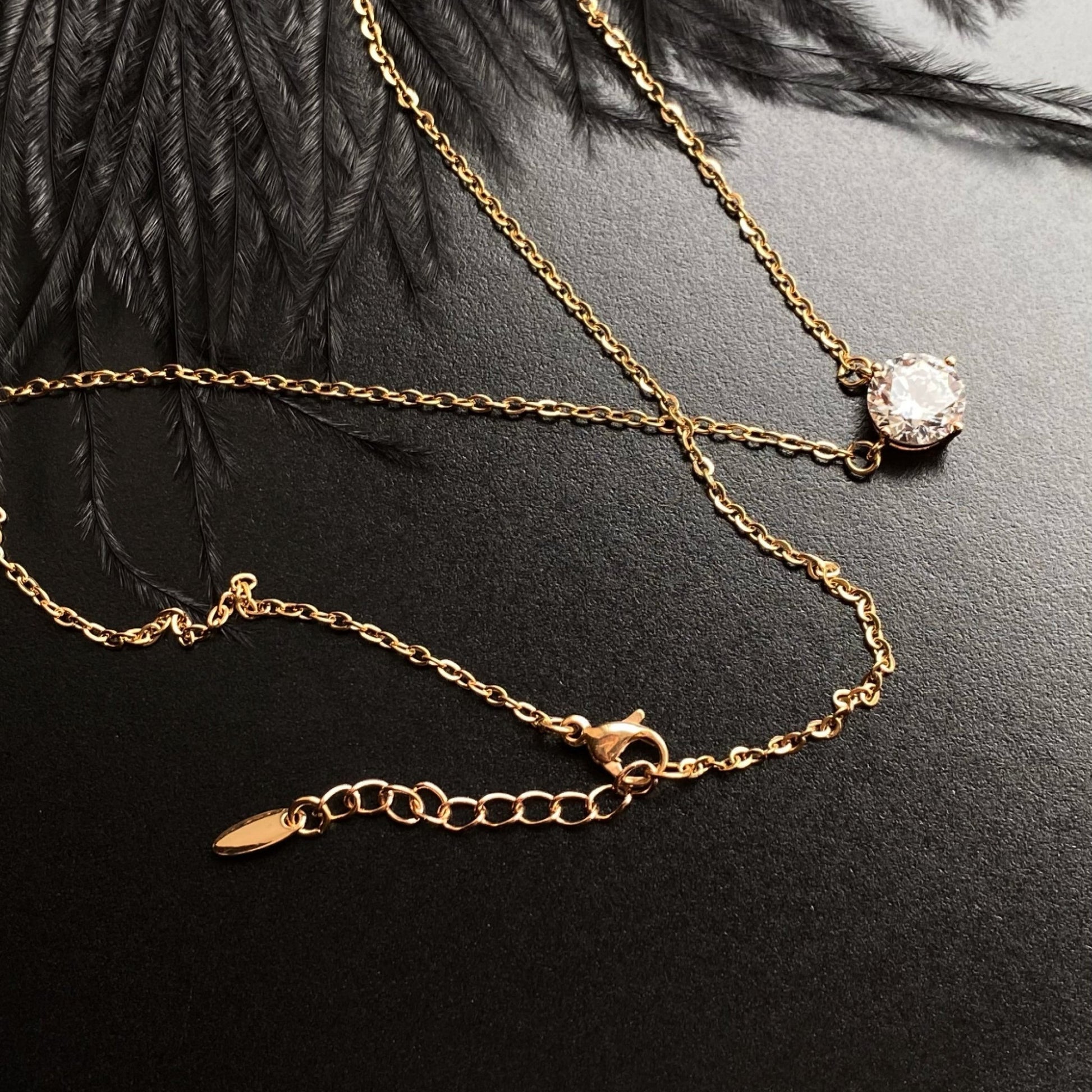 Livia Gold Necklace8mm pendantAdjustable NecklaceGift for Her