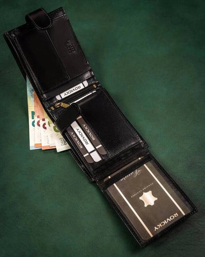Natural Leather Wallet for MenBlack leather wallethorizontal wallet designluxury leather wallet