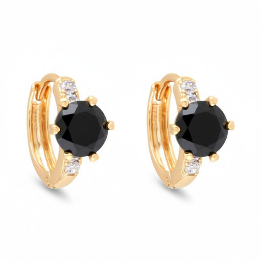 Noir Halo Hoops – apzeltīti riņķīšu auskari - 18k - apzeltita - rotas