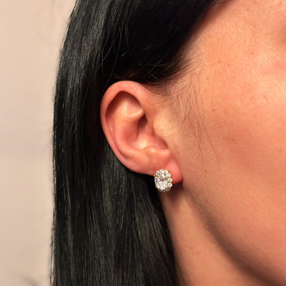  - Royal Oval – Apzeltīti, mirdzoši nagliņu auskari - 2