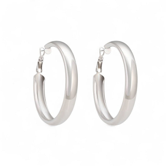 Silver Shine – Apsudraboti riņķa auskari – apzeltītas rotaslietas | Tavas Rotas